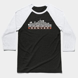 Denver Football Team All Time Legends, Denver City Skyline Baseball T-Shirt